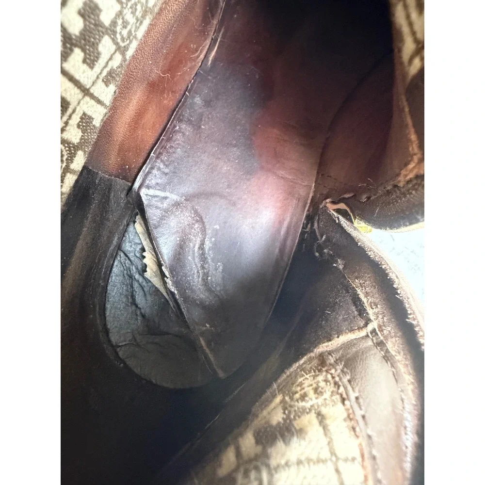 Tory Burch Julian Tall Riding Boots Brown Pebbled Leather Knee Size 9M